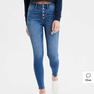 American Eagle Button Fly Skinny High rise jeans